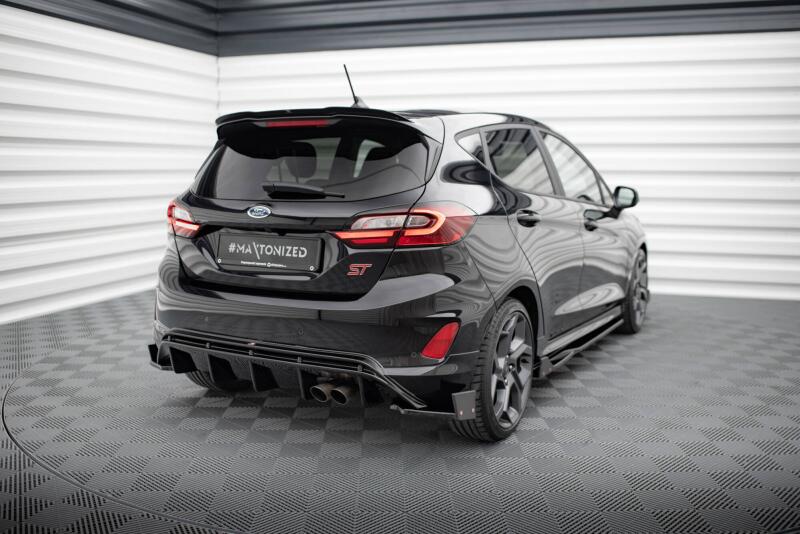 Maxton Design Diffusor Flaps mit Flaps V.4 für Ford Fiesta ST Mk8 / Mk8 Facelift (2018-2024) Hochglanz schwarz