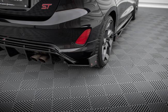 Maxton Design Diffusor Flaps mit Flaps V.4 für Ford Fiesta ST Mk8 / Mk8 Facelift (2018-2024) Hochglanz schwarz