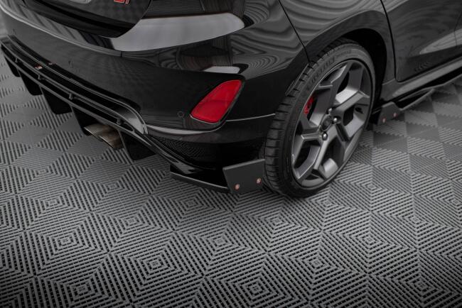 Maxton Design Diffusor Flaps mit Flaps V.4 für Ford Fiesta ST Mk8 / Mk8 Facelift (2018-2024) Hochglanz schwarz
