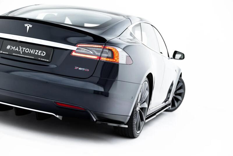 Maxton Design Diffusor Flaps V.2 für Tesla Model S Mk1 Hochglanz schwarz
