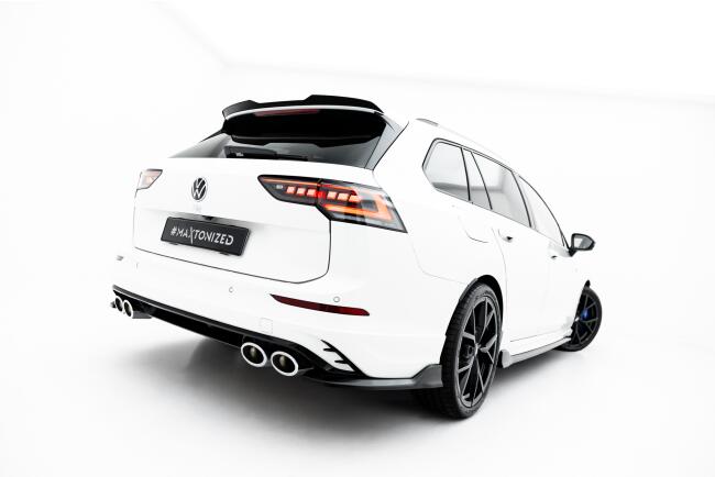 Maxton Design Diffusor Flaps V.1 für VW Golf R Variant Mk8 / Mk8 Facelift (2020-) Hochglanz schwarz