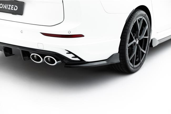 Maxton Design Diffusor Flaps V.2 für VW Golf R Variant Mk8 / Mk8 Facelift (2020-) Hochglanz schwarz