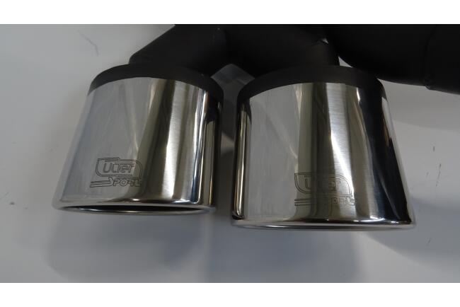 B-Ware Sportauspuff Endschalldämpfer für Mercedes C-Klasse W203 2000-2007 Endrohre 120x80mm