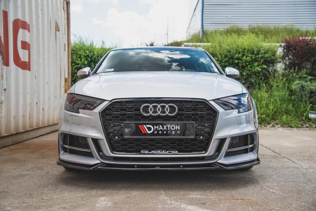B-Ware Maxton Design Frontlippe V.3 für Audi S3 / A3 S-Line 8V Facelift (Limousine und Cabrio) Hochglanz schwarz