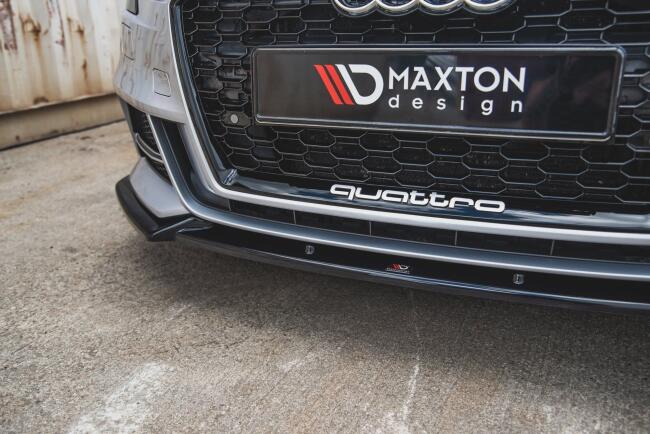 B-Ware Maxton Design Frontlippe V.3 für Audi S3 / A3 S-Line 8V Facelift (Limousine und Cabrio) Hochglanz schwarz