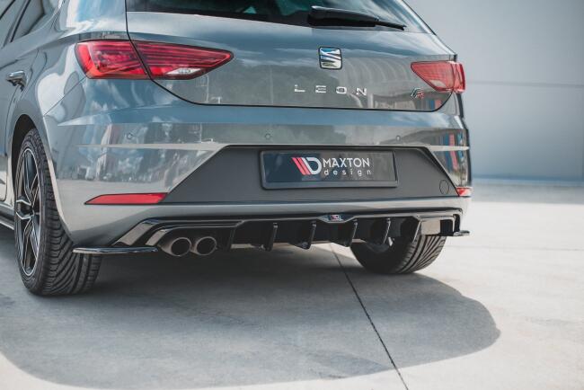B-Ware Maxton Design Heckdiffusor für Seat Leon III (Typ 5F) FR Facelift Hochglanz schwarz