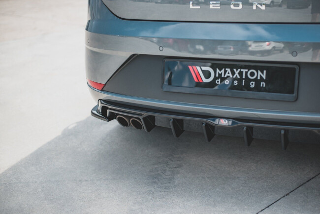 B-Ware Maxton Design Heckdiffusor für Seat Leon III (Typ 5F) FR Facelift Hochglanz schwarz