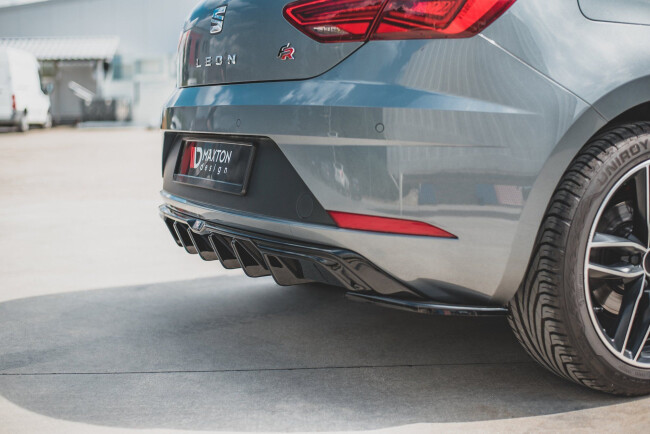 B-Ware Maxton Design Heckdiffusor für Seat Leon III (Typ 5F) FR Facelift Hochglanz schwarz