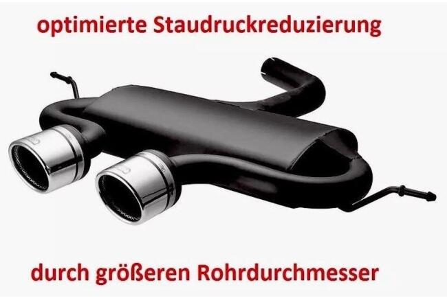 B-Ware Sportauspuff Endschalldämpfer R32 Look für Golf 5 und Golf 6 verstellbare Endrohre 100mm