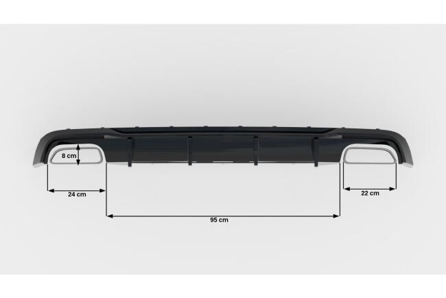 B-Ware Maxton Design Heckdiffusor V.2 für Audi A6 / S6 / A6 S-Line Limousine / Avant C7 Facelift Hochglanz schwarz