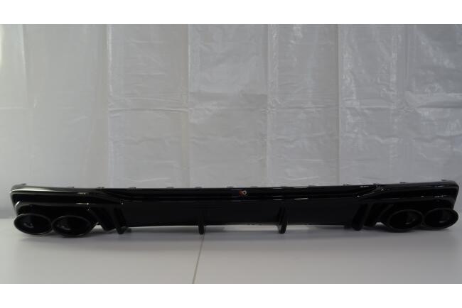 B-Ware Maxton Design Heckdiffusor mit Endrohr Attrappe Schwarz für Audi A6 C8 2018-2025