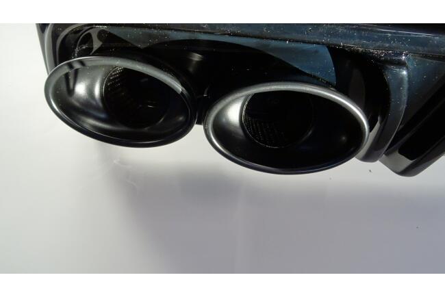 B-Ware Maxton Design Heckdiffusor mit Endrohr Attrappe Schwarz für Audi A6 C8 2018-2025