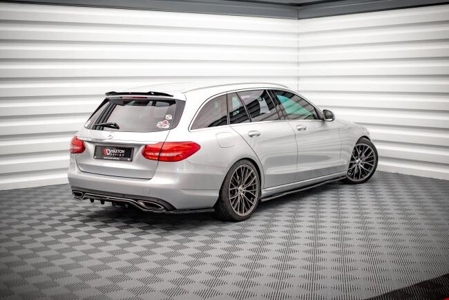 B-Ware Maxton Design Seitenschweller (Paar) für Mercedes C-Klasse W205 Hochglanz schwarz