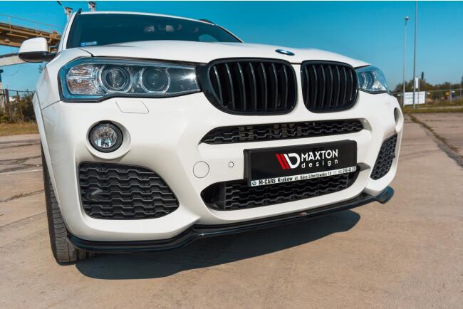 B-Ware Maxton Design Frontlippe für BMW X3 F25 M Paket Facelift Hochglanz schwarz