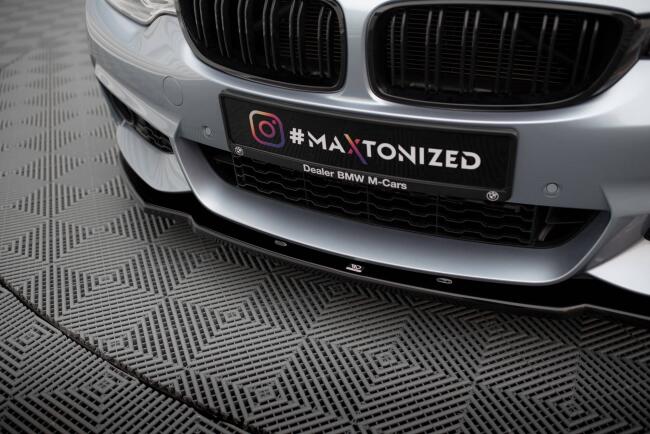B-Ware Maxton Design Frontlippe V.1 für BMW 4er M-Paket F32 / F33 / F36 (2013-2020) Hochglanz schwarz