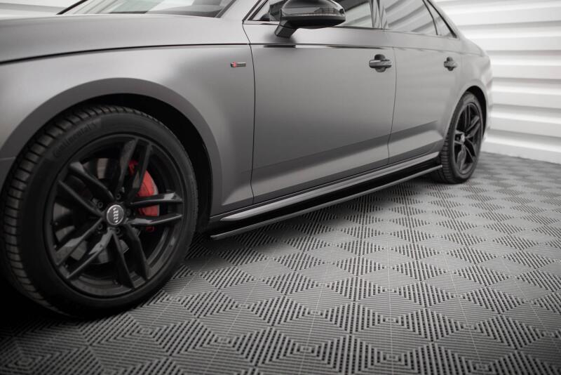 B-Ware Maxton Design Seitenschweller (Paar) für Audi S4 / A4 S-Line B9 Hochglanz schwarz