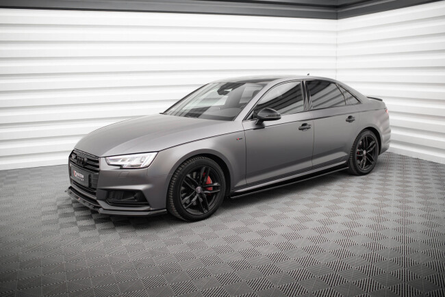B-Ware Maxton Design Seitenschweller (Paar) für Audi S4 / A4 S-Line B9 Hochglanz schwarz