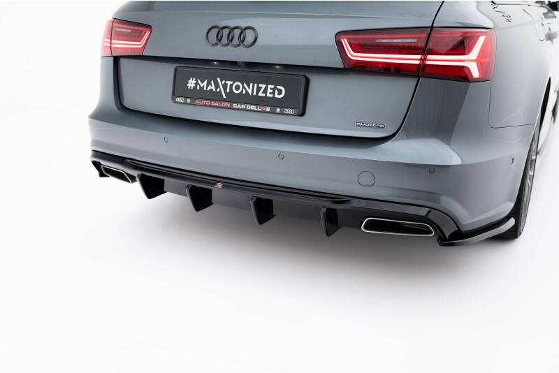 B-Ware Maxton Design Heckdiffusor V.2 für Audi A6 / S6 / A6 S-Line Limousine / Avant C7 Facelift Hochglanz schwarz