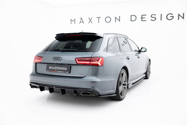 B-Ware Maxton Design Heckdiffusor V.2 für Audi A6 / S6 / A6 S-Line Limousine / Avant C7 Facelift Hochglanz schwarz