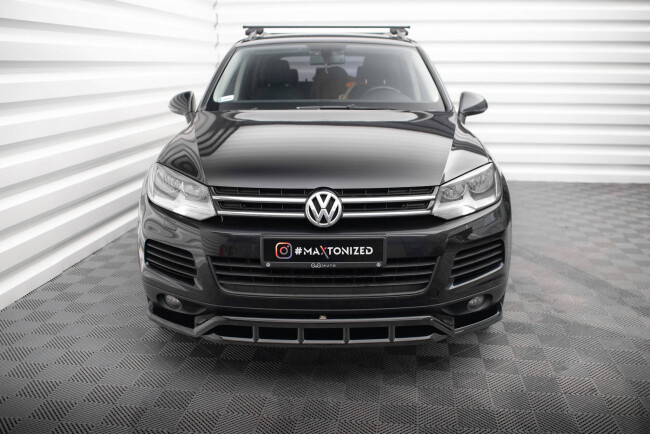 B-Ware Maxton Design Frontlippe für Volkswagen Touareg Mk2 Hochglanz schwarz