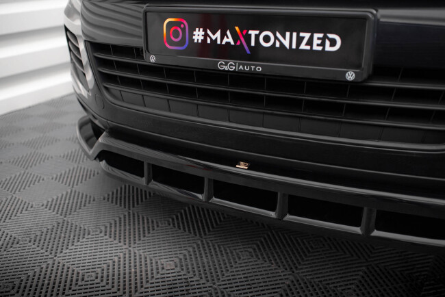 B-Ware Maxton Design Frontlippe für Volkswagen Touareg Mk2 Hochglanz schwarz