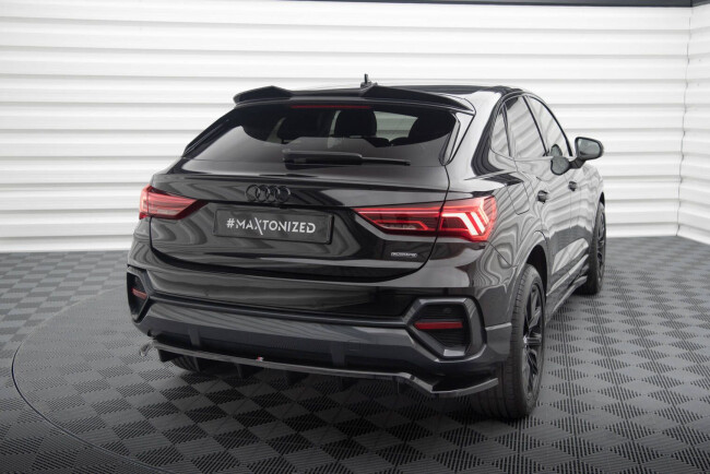 B-Ware Maxton Design mittlerer Heckdiffusor DTM Look für Audi Q3 Sportback F3 Hochglanz schwarz