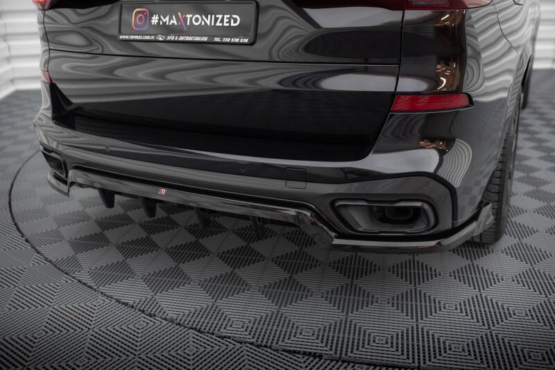 B-Ware Maxton Design mittlerer Heckdiffusor DTM Look für BMW X5 M-Paket G05 Hochglanz schwarz