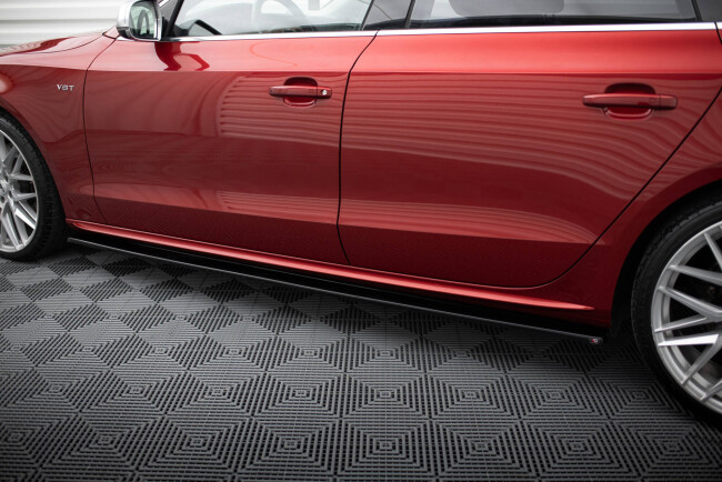 B-Ware Maxton Design Seitenschweller (Paar) für Audi S5 / A5 / A5 S-Line B8 8T Sportback (vor und nach Facelift) Hochglanz schwarz