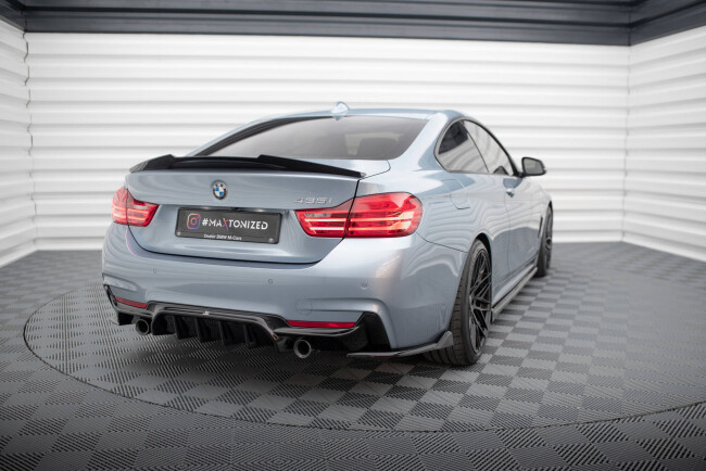 B-Ware Maxton Design Diffusor Flaps (Paar) V.5 für BMW 4er Coupe M-Paket F32 Hochglanz schwarz