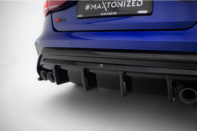 B-Ware Maxton Design Heckdiffusor V.4 für Audi S3 Limousine 8Y Facelift Hochglanz schwarz