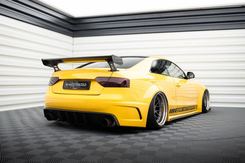 Maxton Design Carbon Heckflügel Heckspoiler mit Standfuß außen für Audi A5 Coupe 8T