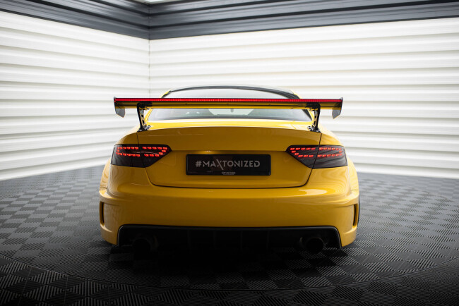 Maxton Design Carbon Heckflügel Heckspoiler mit Standfuß außen und LED für Audi A5 Coupe 8T