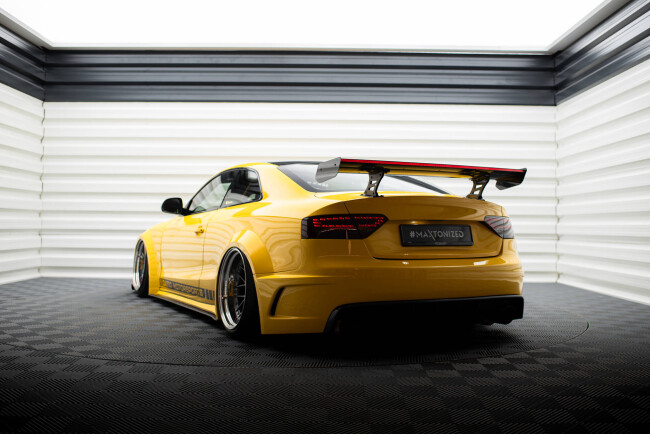 Maxton Design Carbon Heckflügel Heckspoiler mit Standfuß innen und LED für Audi A5 Coupe 8T