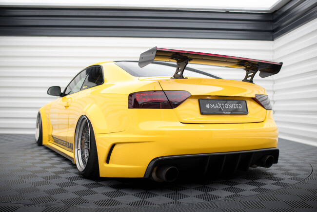 Maxton Design Carbon Heckflügel Heckspoiler mit Standfuß innen und LED für Audi A5 Coupe 8T