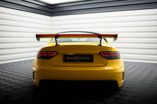 Maxton Design Carbon Heckflügel Heckspoiler mit Standfuß innen und LED für Audi A5 Coupe 8T