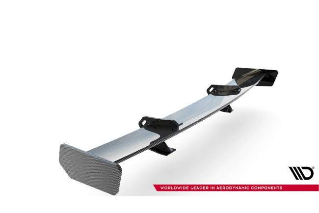 Maxton Design Carbon Heckflügel Heckspoiler mit Schwanenhals Halterungen für Audi A5 Coupe 8T