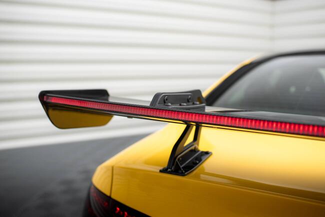 Maxton Design Carbon Heckflügel Heckspoiler mit Schwanenhals Halterungen und LED für Audi A5 Coupe 8T
