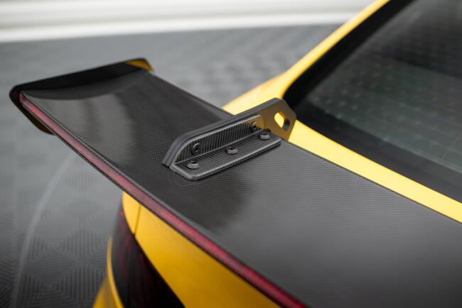Maxton Design Carbon Heckflügel Heckspoiler mit Schwanenhals Halterungen und LED für Audi A5 Coupe 8T