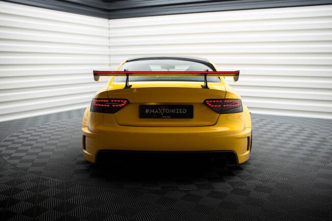 Maxton Design Carbon Heckflügel Heckspoiler mit Schwanenhals Halterungen und LED für Audi A5 Coupe 8T