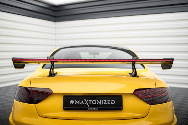 Maxton Design Carbon Heckflügel Heckspoiler mit Schwanenhals Halterungen und LED für Audi A5 Coupe 8T