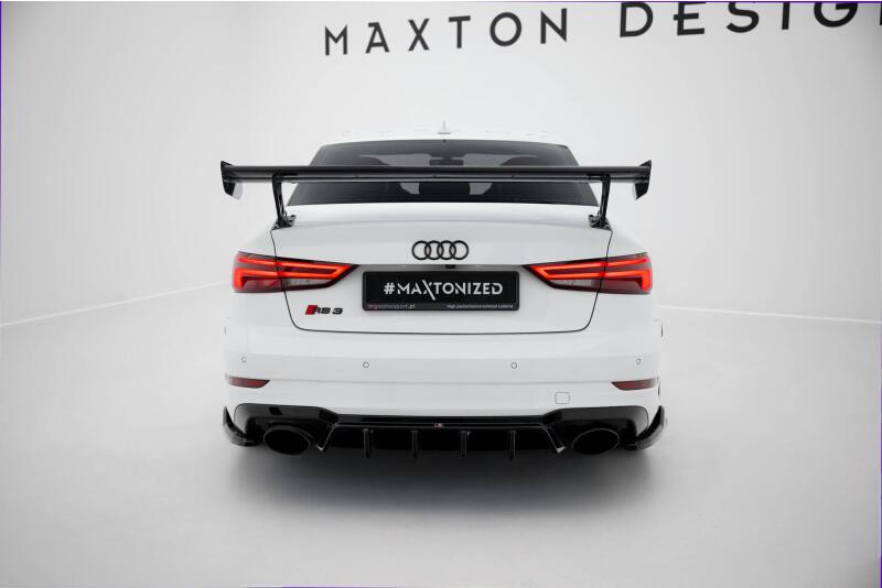 Maxton Design Carbon Heckflügel Heckspoiler mit Standfuß außen für Audi A3 / A3 S-Line / S3 / RS3 Limousine 8V / 8V Facelift