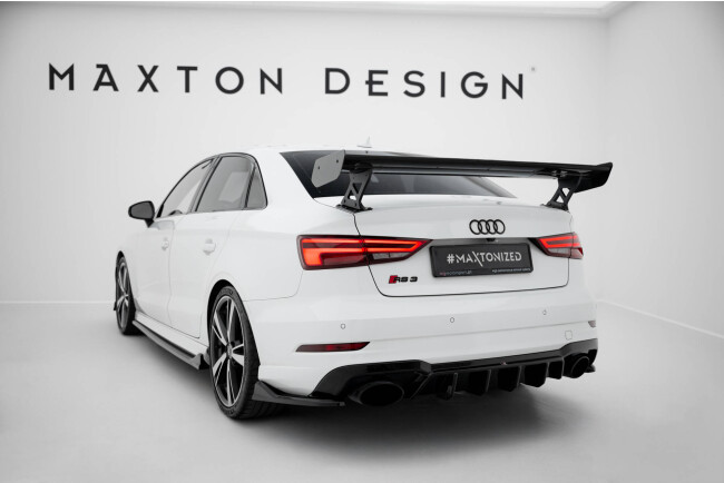 Maxton Design Carbon Heckflügel Heckspoiler mit Standfuß außen für Audi A3 / A3 S-Line / S3 / RS3 Limousine 8V / 8V Facelift
