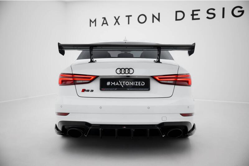 Maxton Design Carbon Heckflügel Heckspoiler mit Standfuß innen für Audi A3 / A3 S-Line / S3 / RS3 Limousine 8V / 8V Facelift