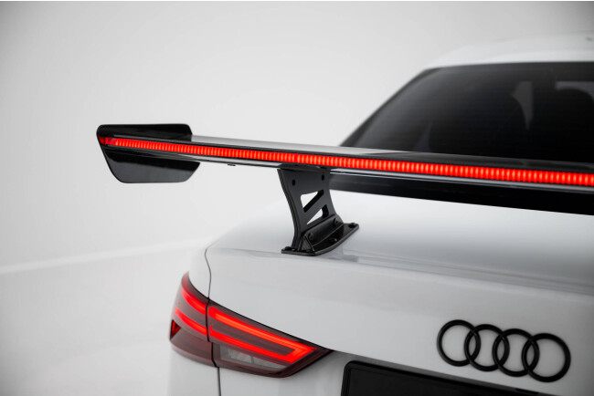 Maxton Design Carbon Heckflügel Heckspoiler mit Standfuß innen und LED für Audi A3 / A3 S-Line / S3 / RS3 Limousine 8V / 8V Facelift