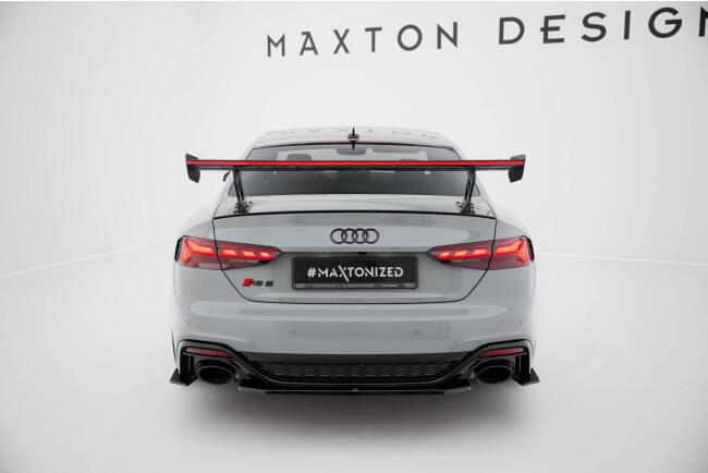Maxton Design Carbon Heckflügel Heckspoiler mit Standfuß außen V.1 und LED für Audi A5 / A5 S-Line / S5 / RS5 Coupe F5 / F5 Facelift