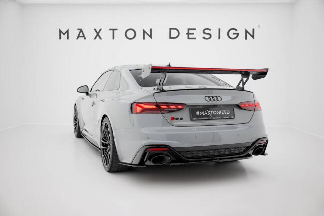 Maxton Design Carbon Heckflügel Heckspoiler mit Standfuß außen V.1 und LED für Audi A5 / A5 S-Line / S5 / RS5 Coupe F5 / F5 Facelift
