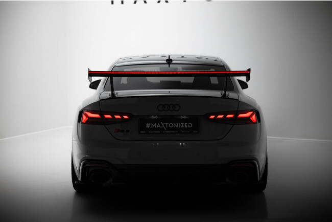 Maxton Design Carbon Heckflügel Heckspoiler mit Standfuß außen V.1 und LED für Audi A5 / A5 S-Line / S5 / RS5 Coupe F5 / F5 Facelift