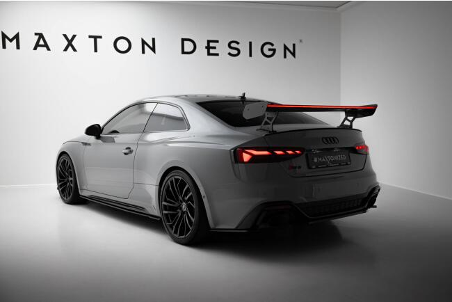 Maxton Design Carbon Heckflügel Heckspoiler mit Standfuß außen V.2 und LED für Audi A5 / A5 S-Line / S5 / RS5 Coupe F5 / F5 Facelift