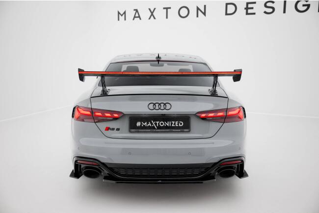 Maxton Design Carbon Heckflügel Heckspoiler mit Standfuß außen V.2 und LED für Audi A5 / A5 S-Line / S5 / RS5 Coupe F5 / F5 Facelift