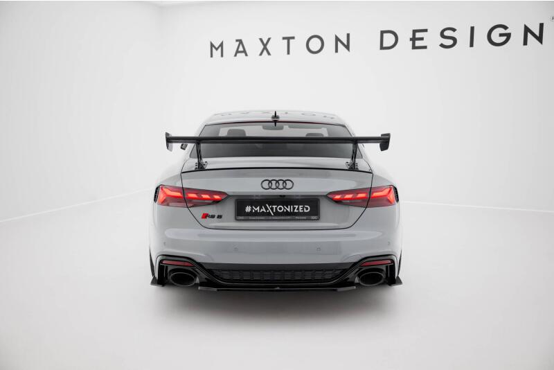 Maxton Design Carbon Heckflügel Heckspoiler mit Standfuß außen V.2 für Audi A5 / A5 S-Line / S5 / RS5 Coupe F5 / F5 Facelift